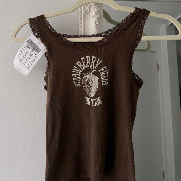Brandy Melville Strawberry Fields Tank - Picture 2 of 2
